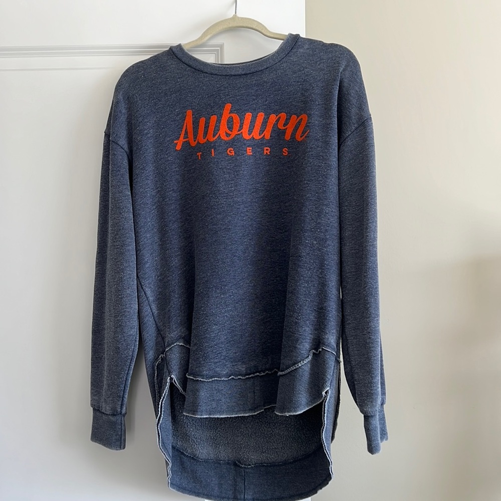 Women’s Pressbox Auburn Tigers Navy Vintage Wash Pullover Sweatshirt